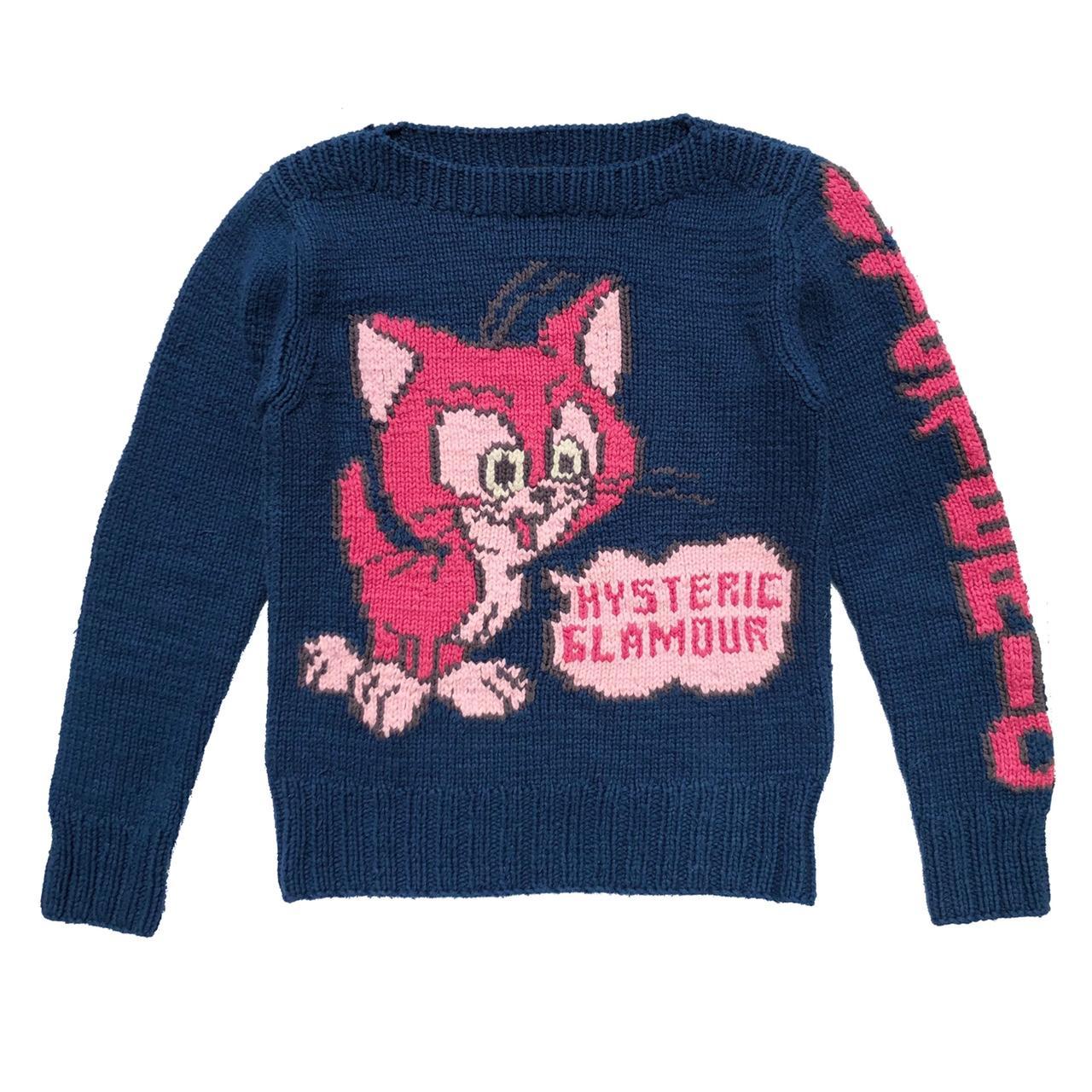 Hysteric Glamour Men's Blue and Pink Jumper