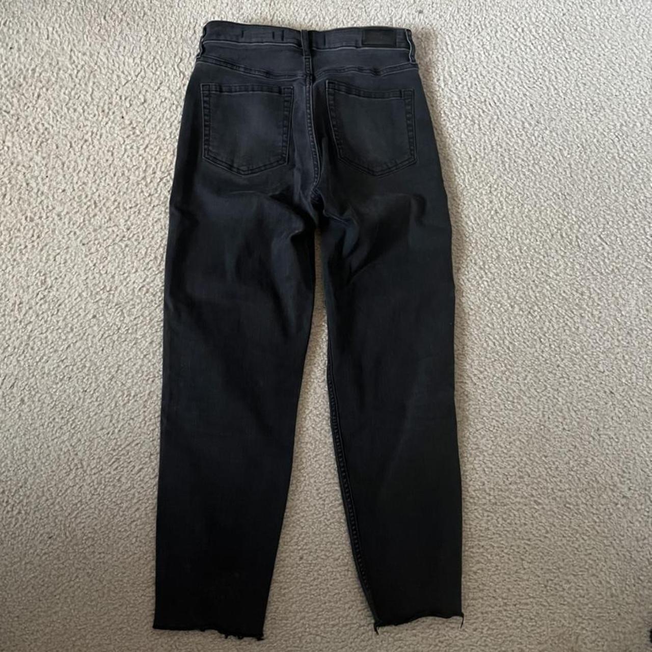 FADED BLACK CUT OFF MOM JEANS SIZE: 5 reg BRAND:... - Depop