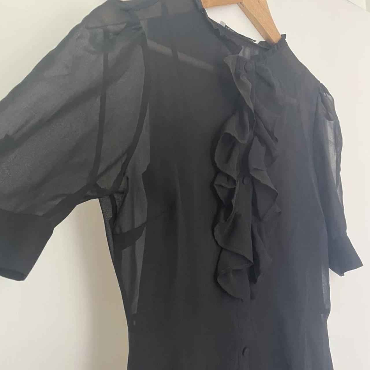 Zara black sheer mini dress (with underdress) - Depop