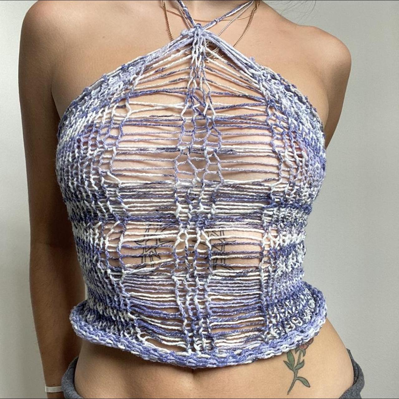 Product Image 2 - purple distressed halter neck top
Handmade
