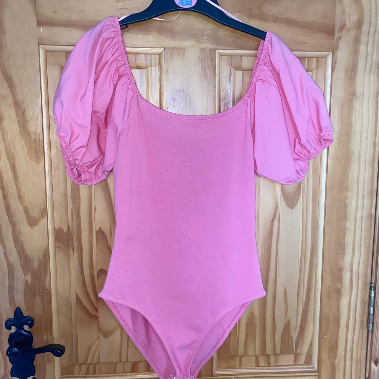 Primark pink bodysuit with puffed sleeves. New... - Depop