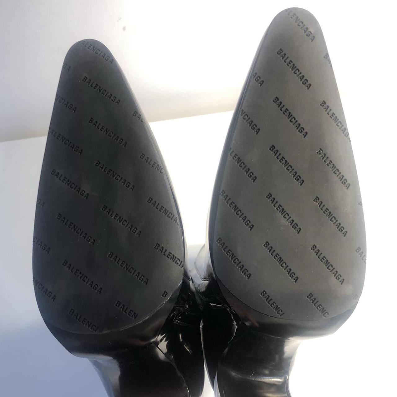 balenciaga patent leather / vinyl look sock ankle... - Depop