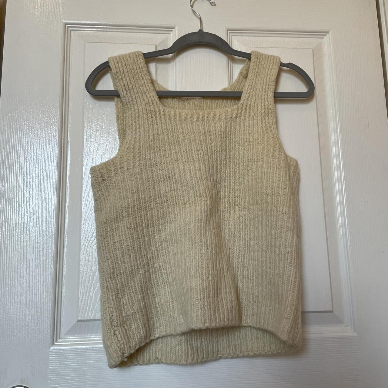 Vintage handmade cream sweater tank top! Really... - Depop