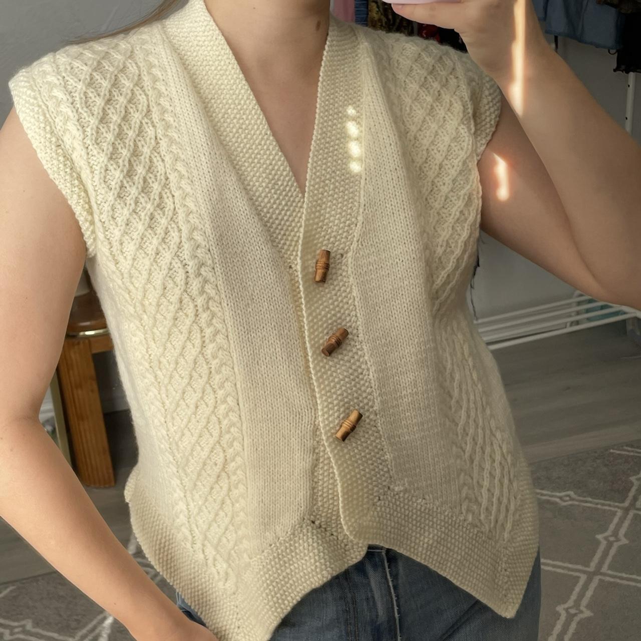 Gorgeous vintage cream sweater vest 🐚 Possibly... - Depop