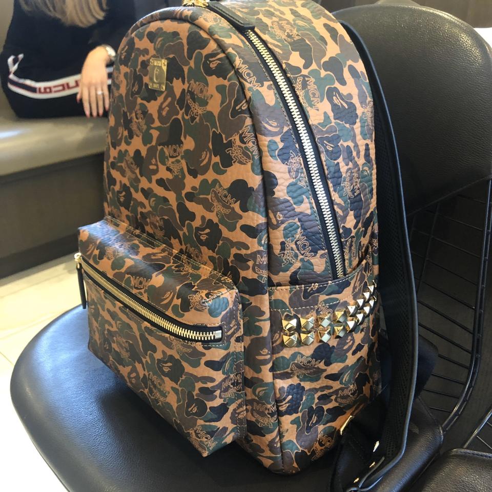 BAPE X MCM Camo backpack These were even more... - Depop