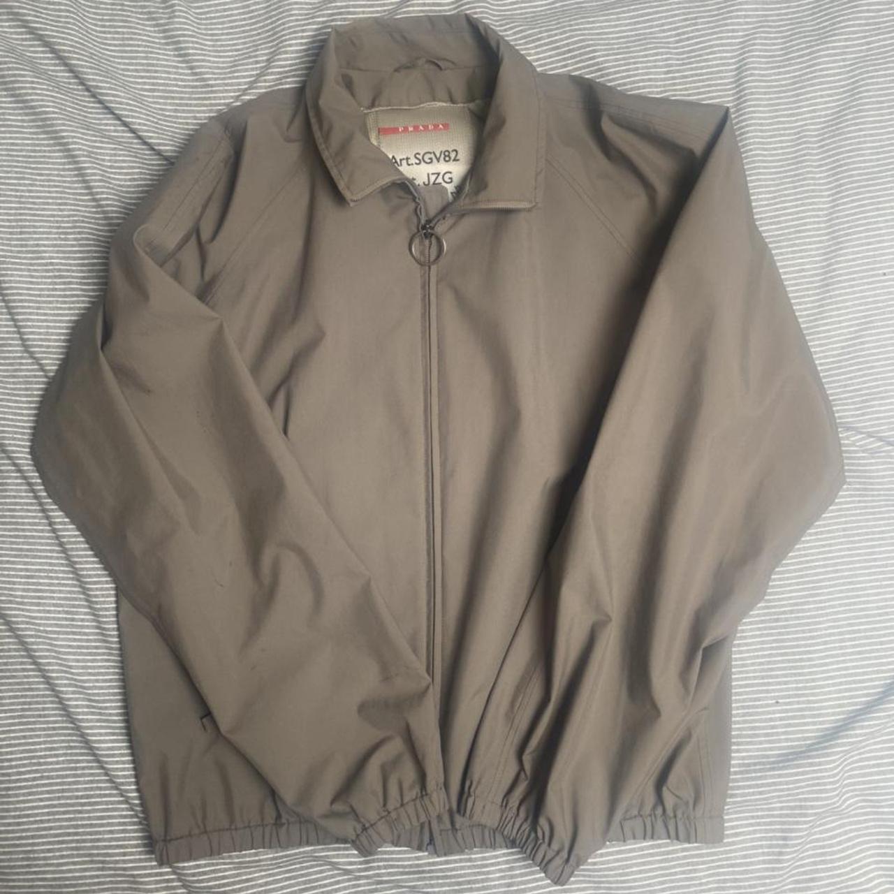 Vintage Prada x Gore-Tex bomber jacket | Beige |... - Depop
