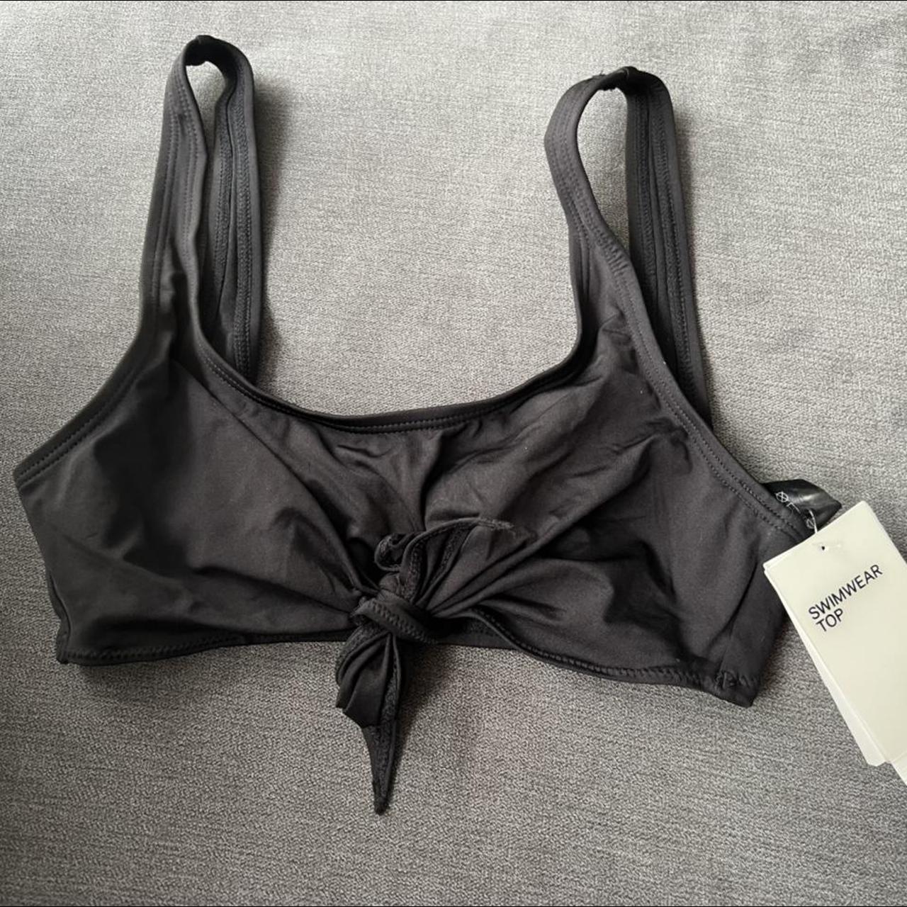 H&M Black Bikini Top UK Size 8 Depop