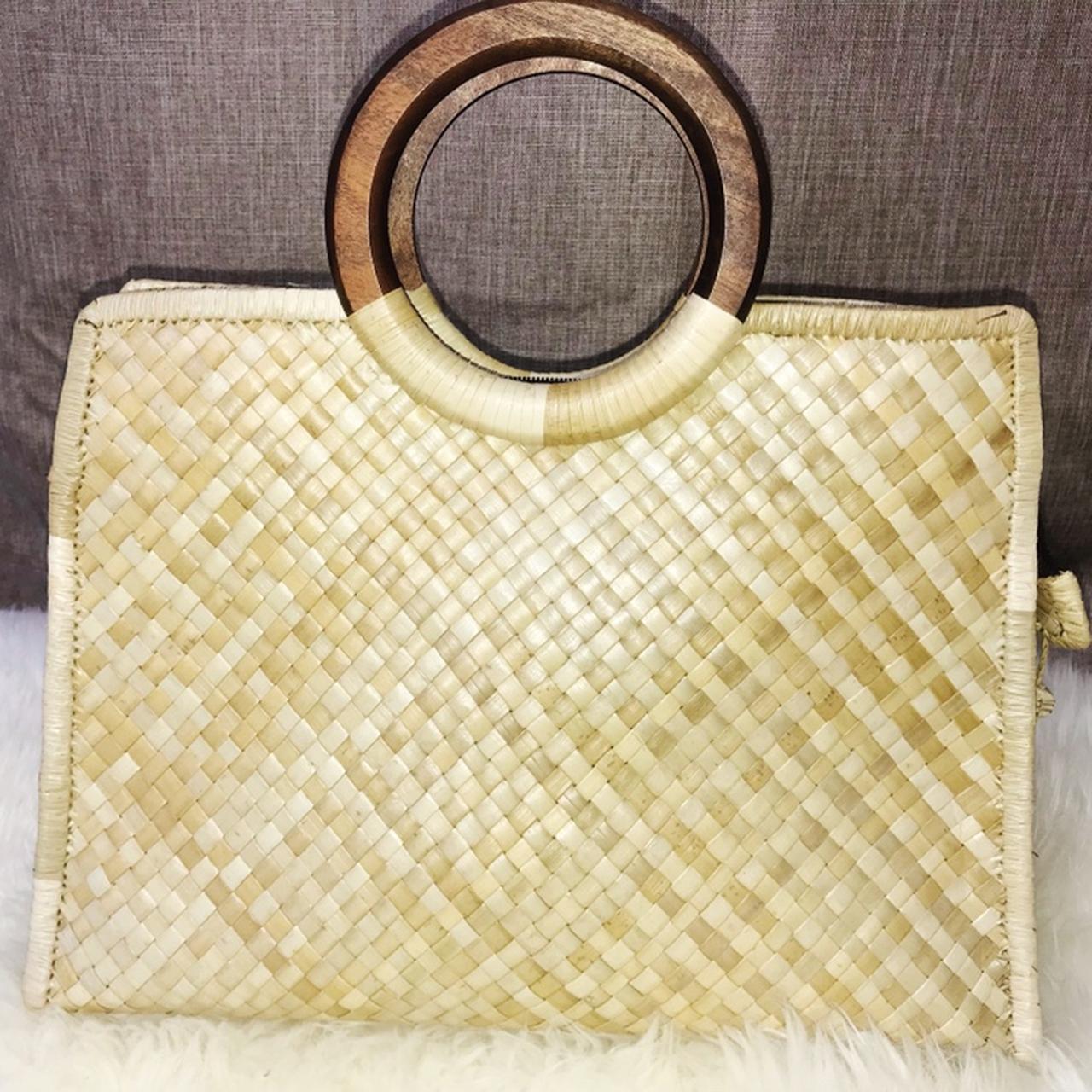 amazing shaped bag made of woven straw FREE - Depop