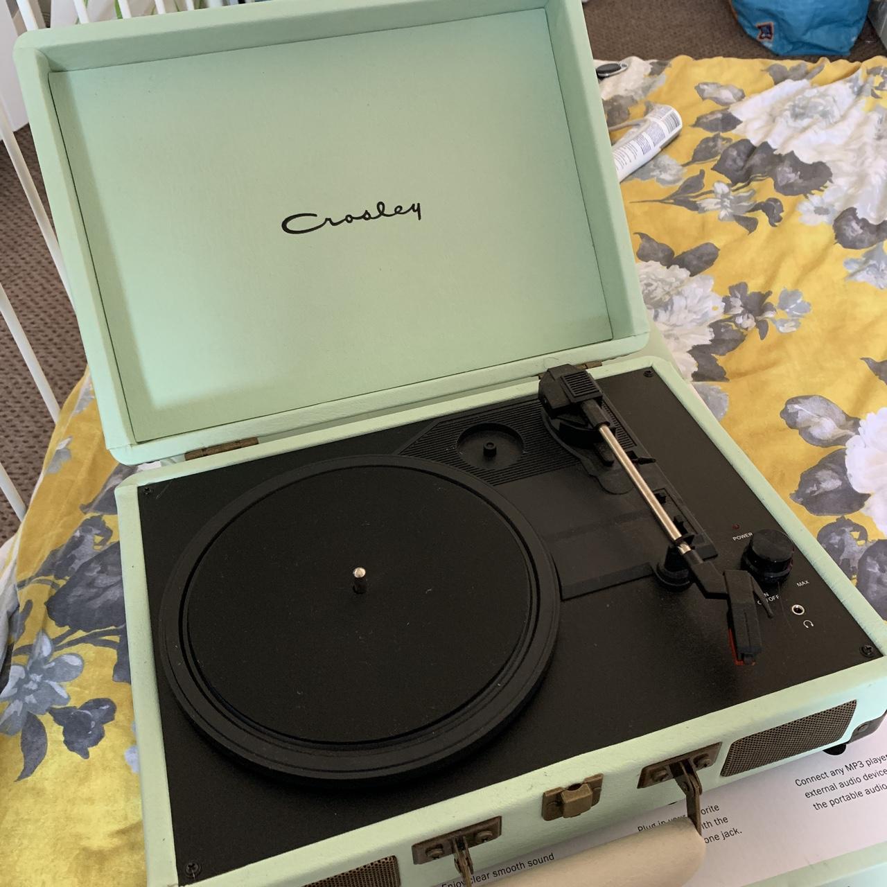 Pink 2024 corduroy Crosley record player