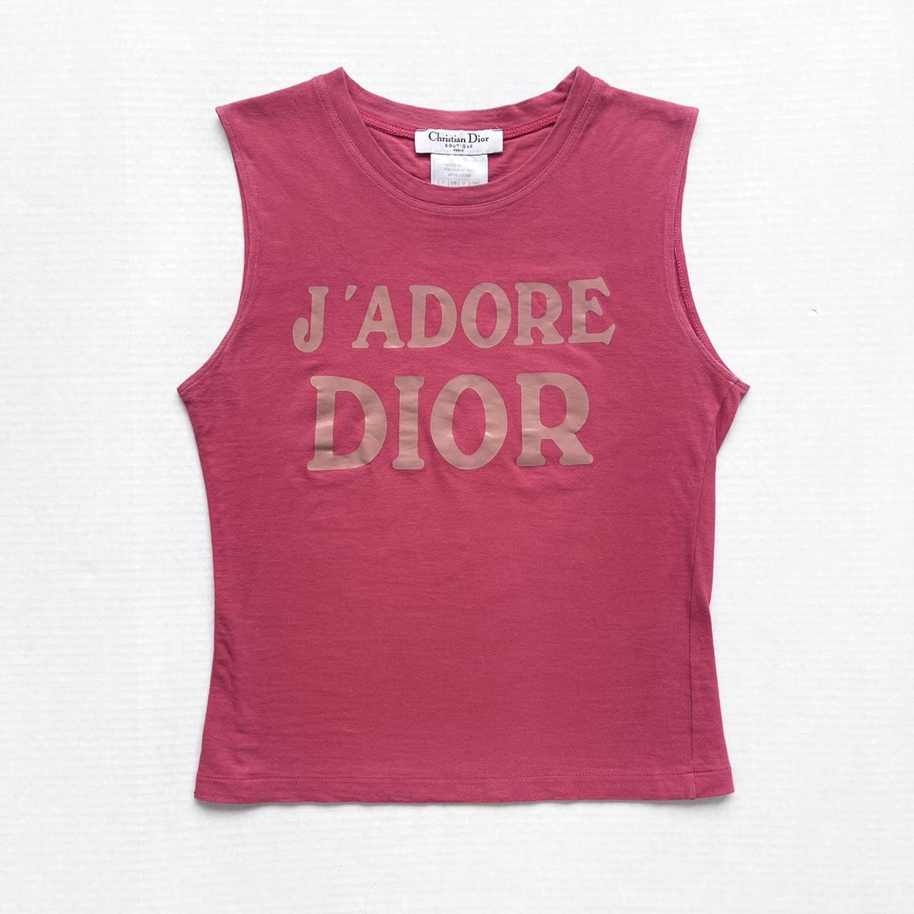 Christian Dior “J’Adore” pink/brown tank top ♡ $6.50... - Depop