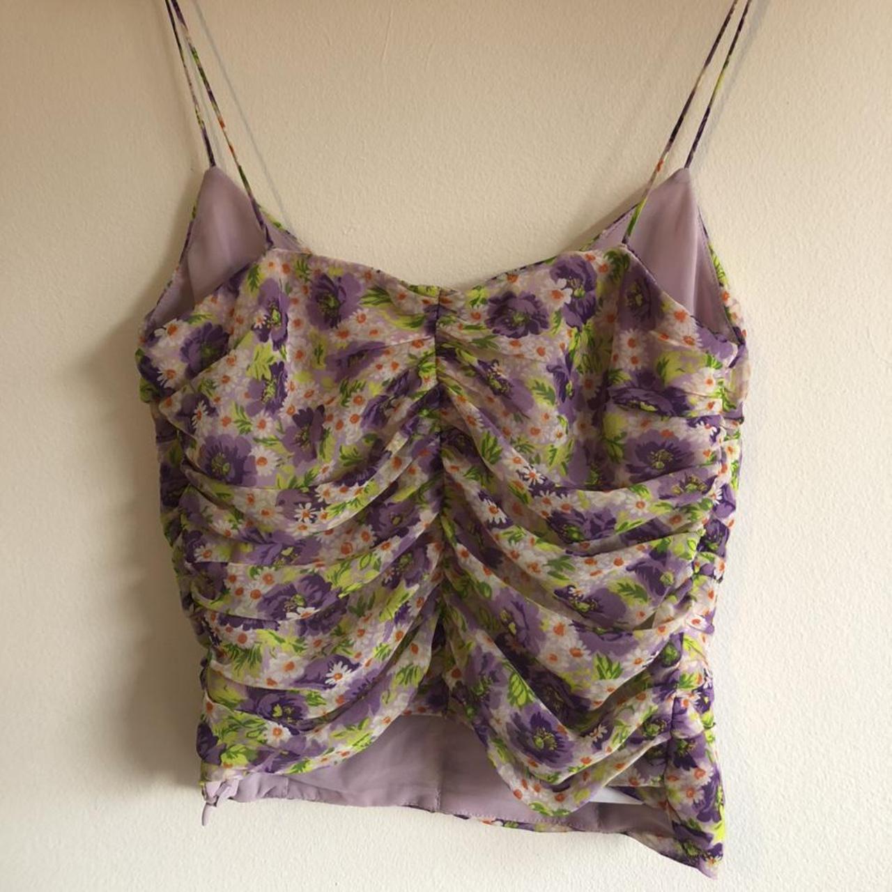 Zara long sleeve floral corset crop top, new with - Depop