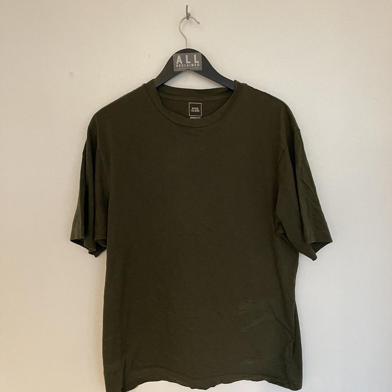 River Island Men's Khaki Tshirt Depop