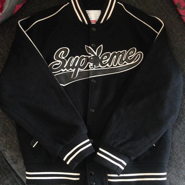 【激安大特価!】 Brown VarsityJacket Wool Playboy Supreme - スタジャン