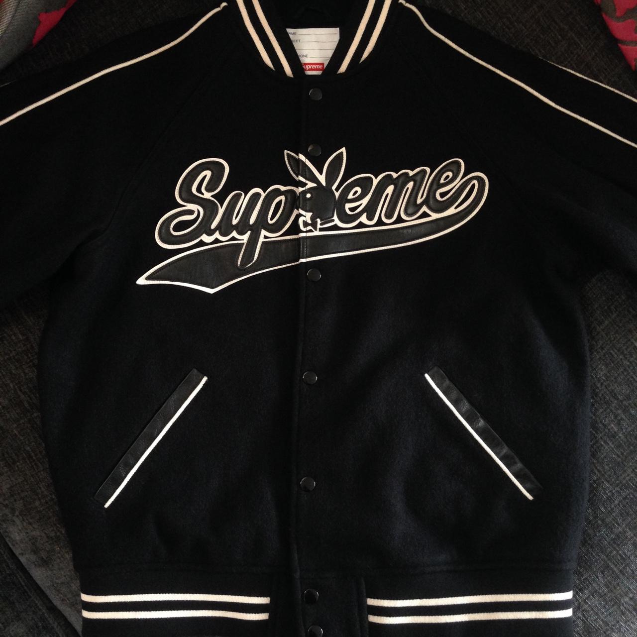 supreme playboy wool varsity jacket