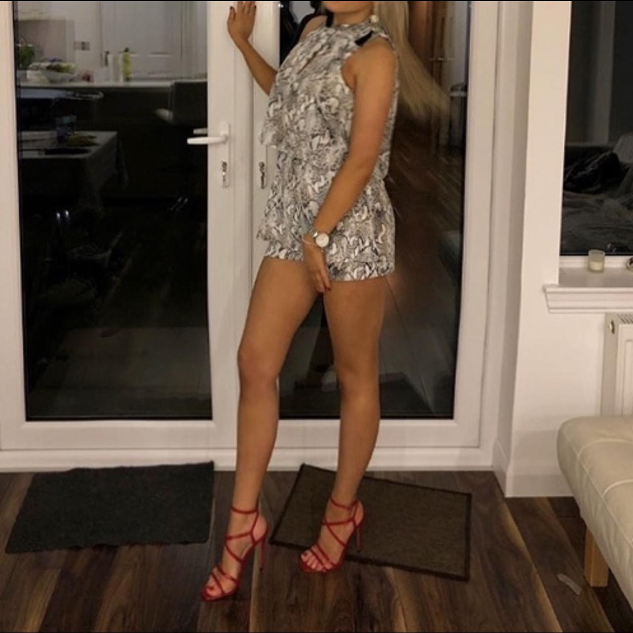 Grey snake hot sale print playsuit