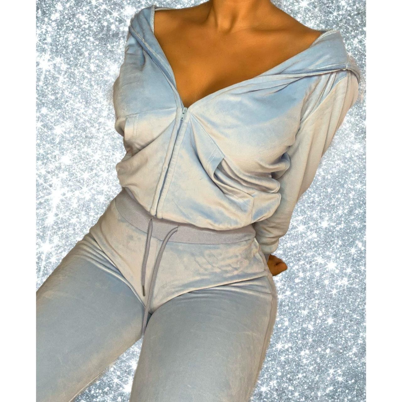 🦋PREMIUM BABY BLUE VELOUR TRACKSUIT🦋 Y2K... Depop