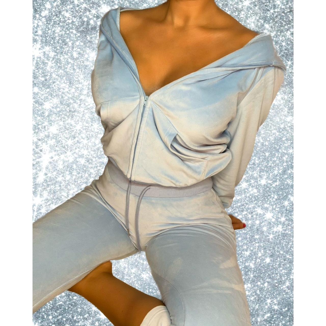 🦋PREMIUM BABY BLUE VELOUR TRACKSUIT🦋 Y2K... Depop