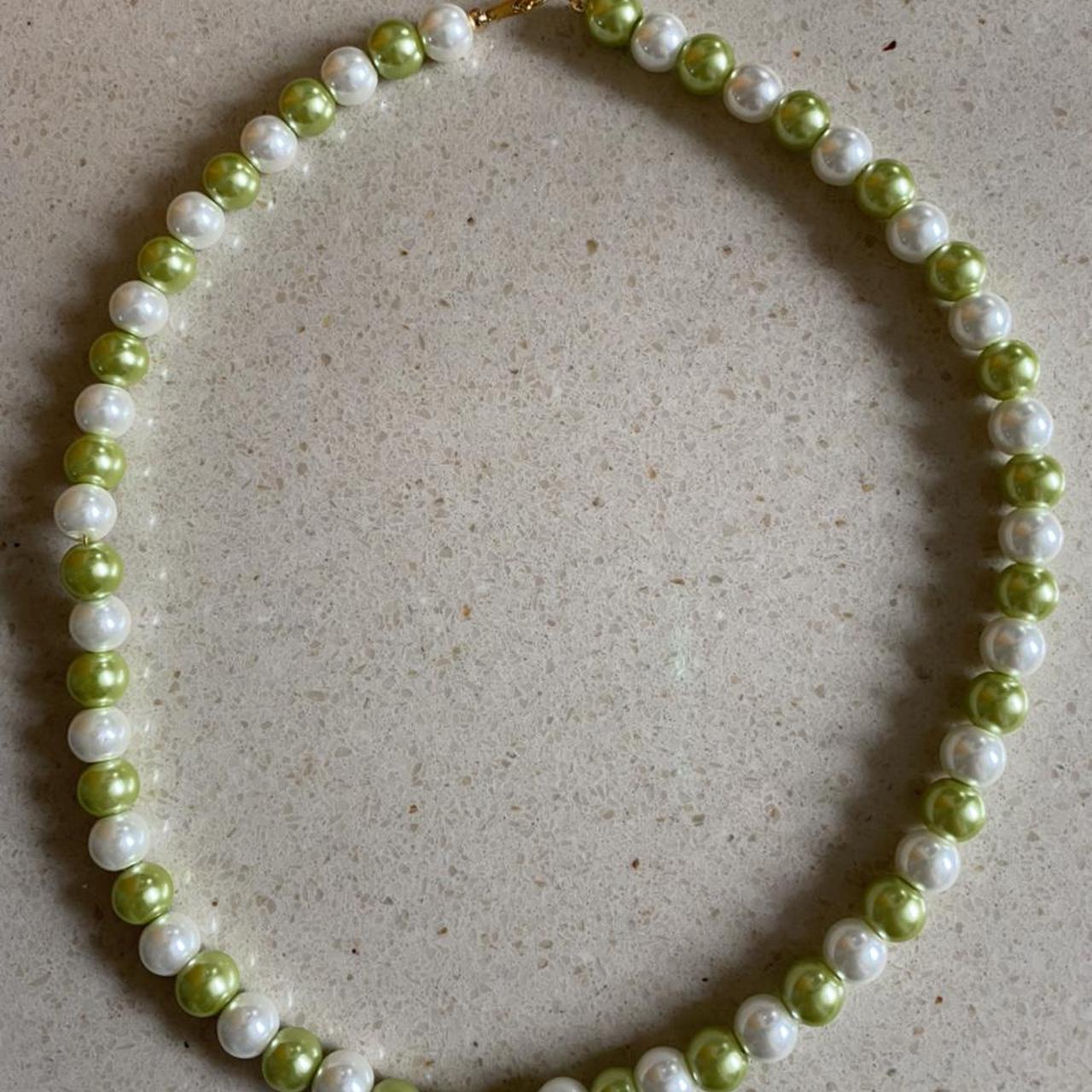Women's White and Green Jewellery