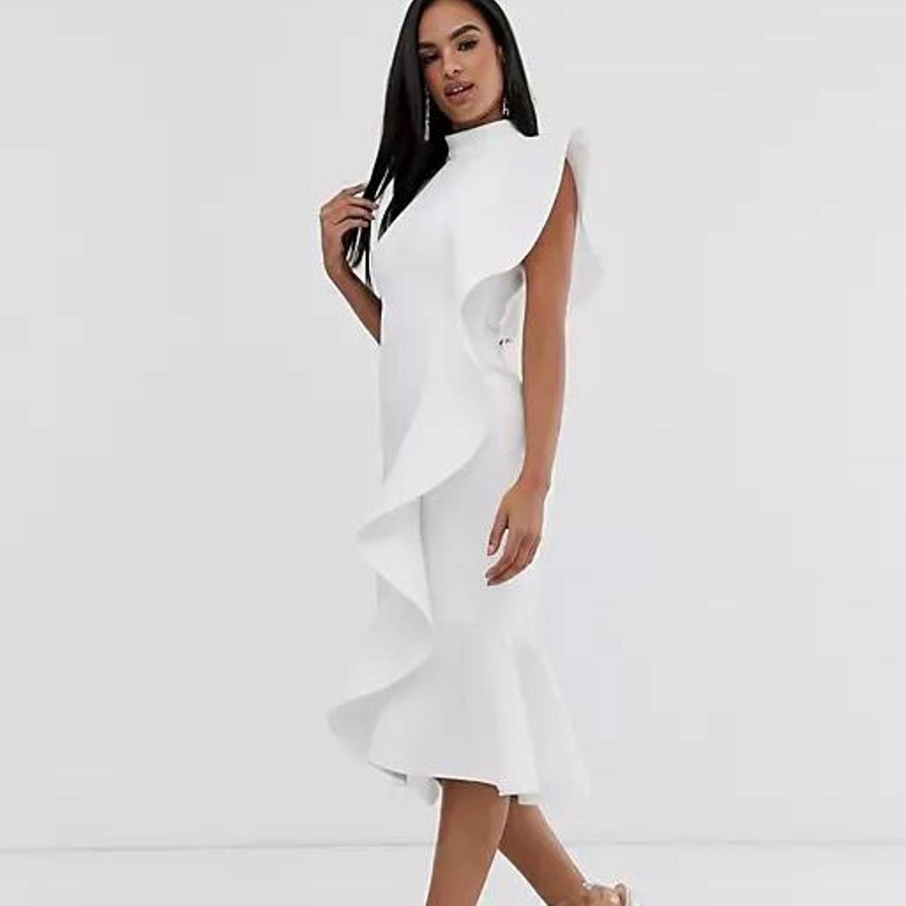 White scuba 2024 midi dress