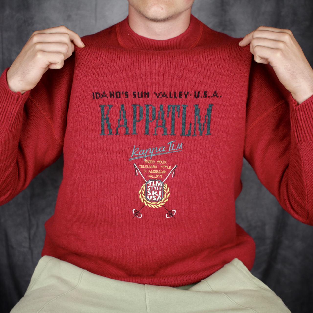 Kappa Men's Red and Green Sweatshirt Depop