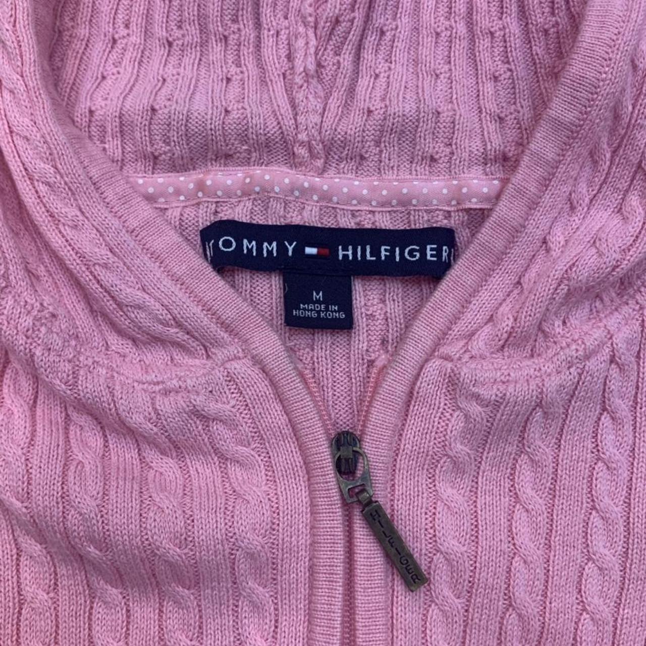 Pink Tommy Hilfiger Knit Zip Sweater💞 ♡ Condition:... - Depop