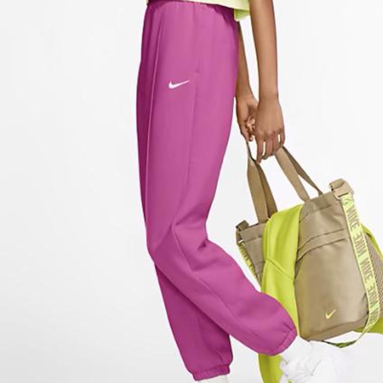 nike swoosh oversized joggers in pink