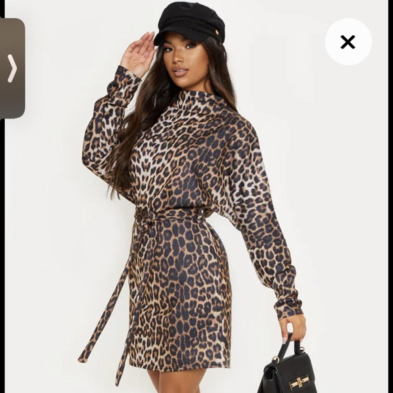 New with tags. Leopard print jumper dress size 8. Depop