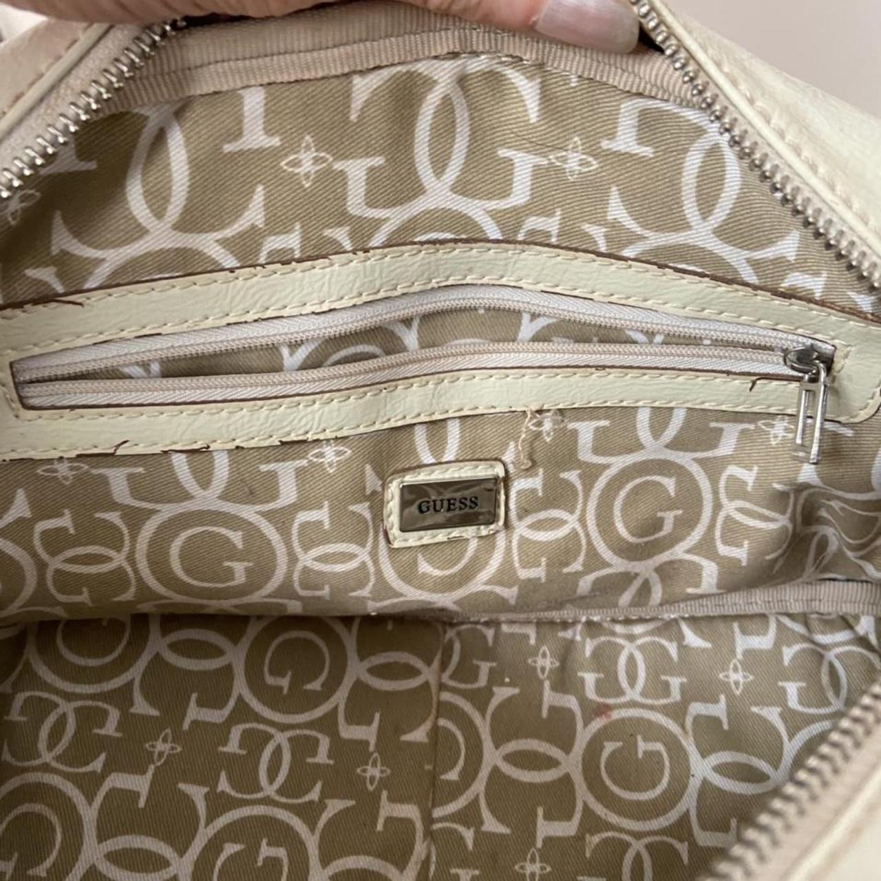 Y2K guess bag cream leather guess bag handbag with... Depop