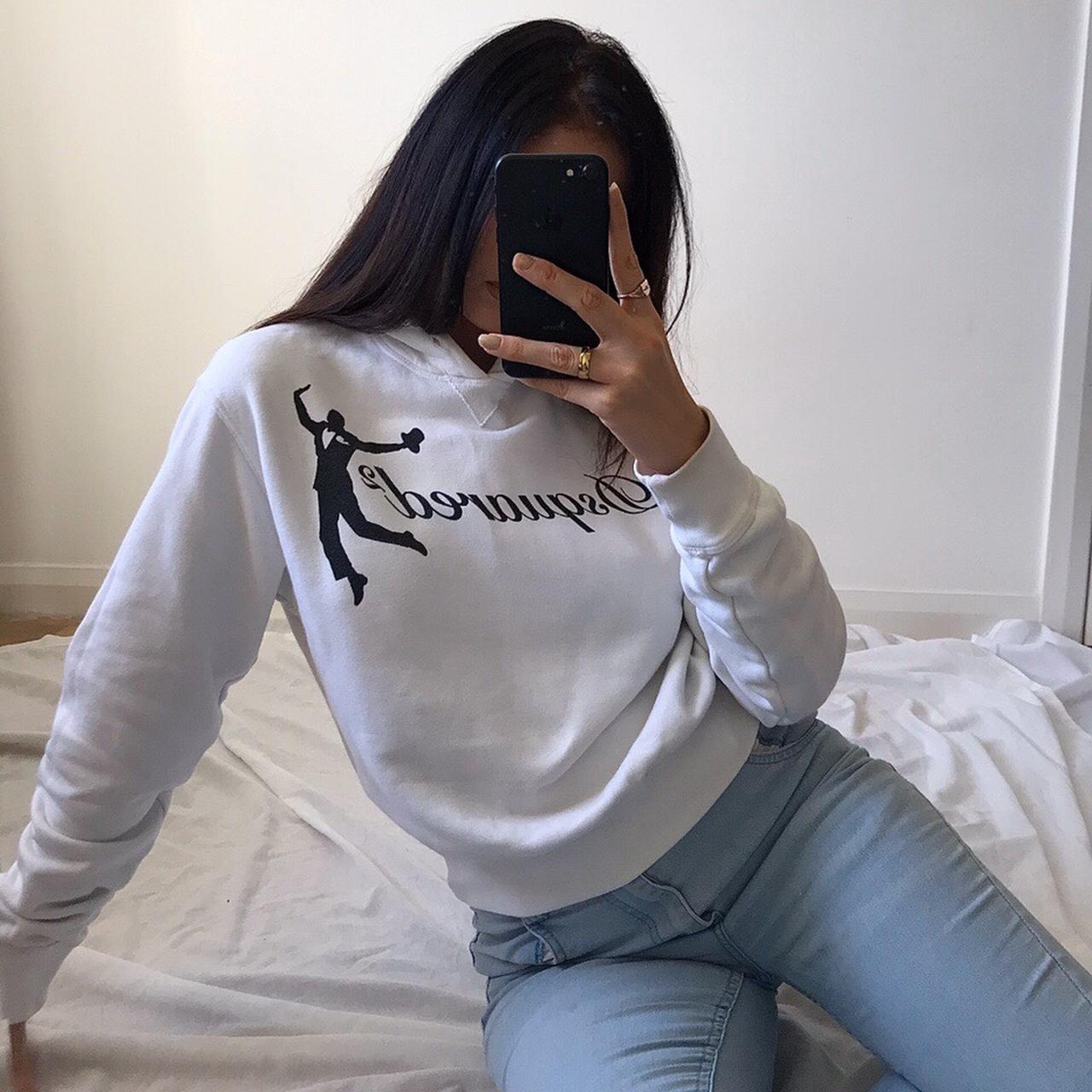 Unisex white vintage dsquared2 dsquared hoodie white. Depop