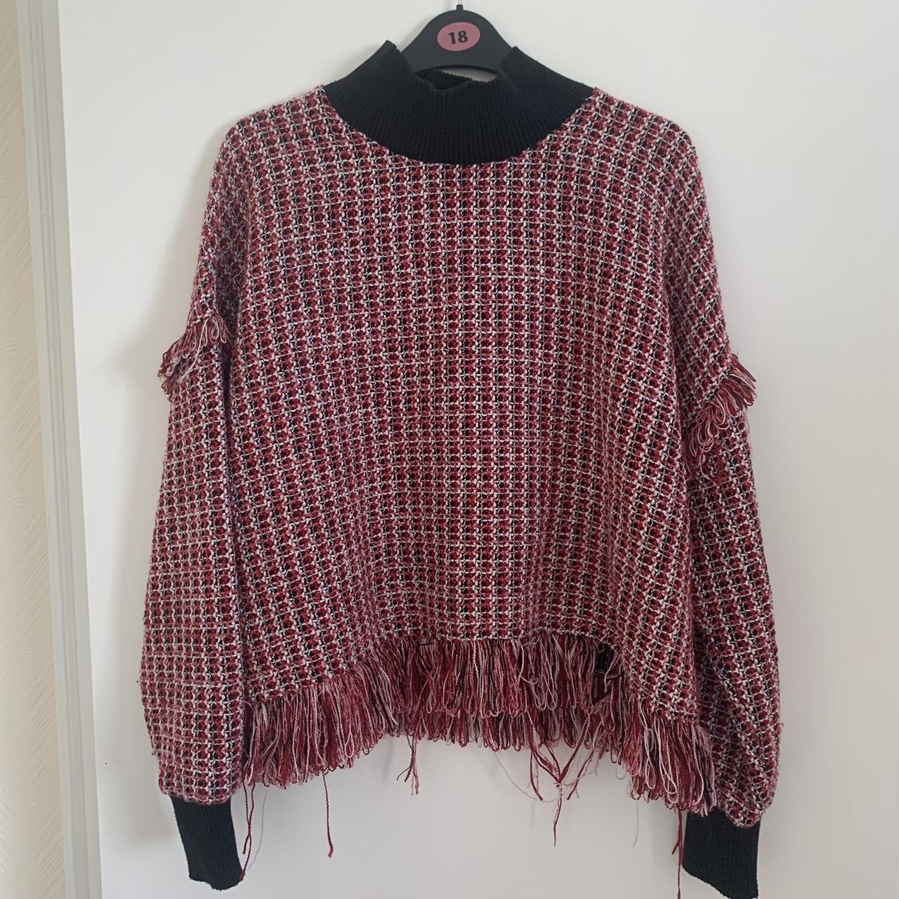 amazing zara jumper💘 tweed design so high quality... - Depop