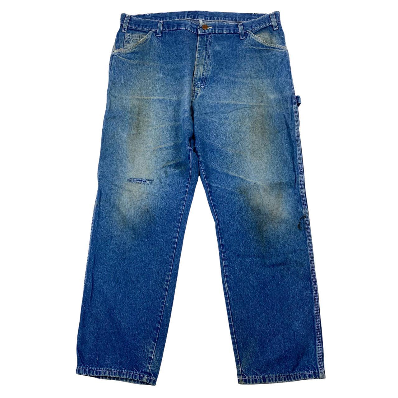 Vintage Dickies blue carpenter jeans. Dungaree... - Depop