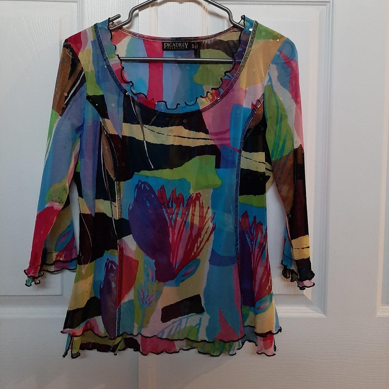 PICADILLY MULTI COLOR top BLOUSE SIZE XL