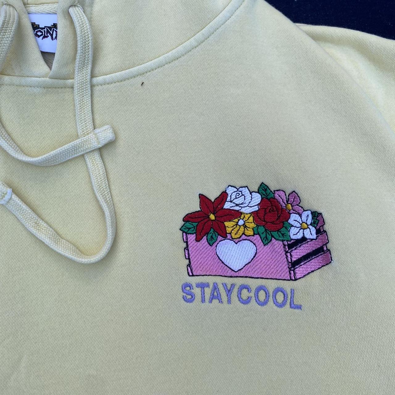 STAY COOL NYC Men's Yellow and Cream Hoodie (2)