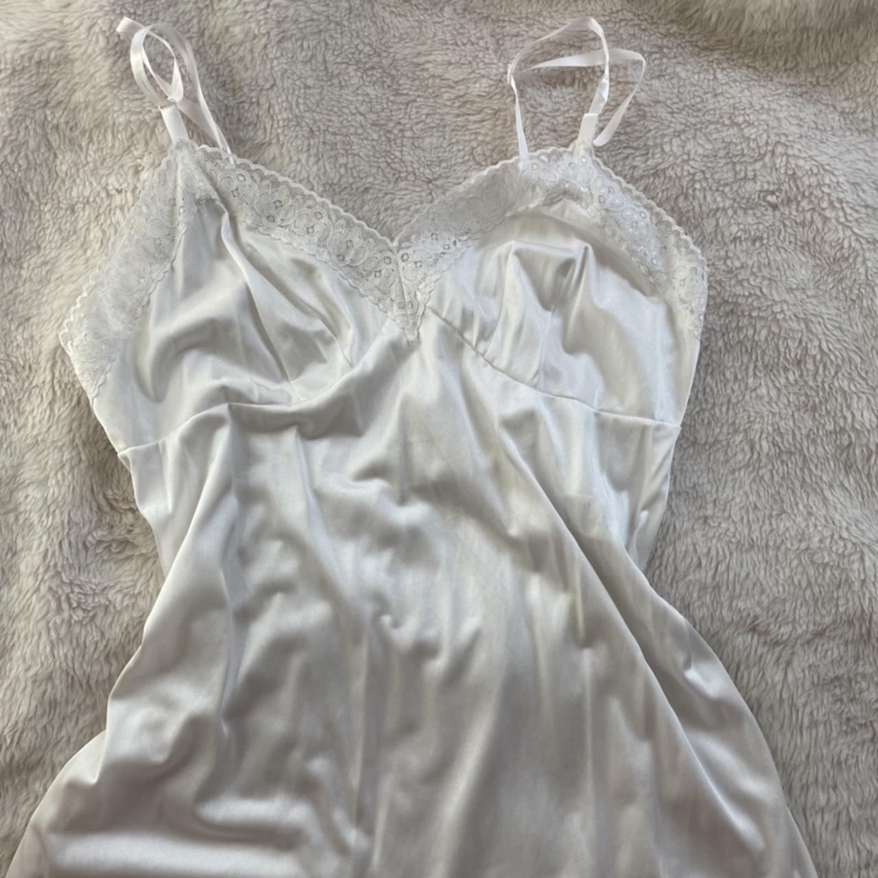 White satin lingerie slip dress 🕊 This is a lovely... - Depop