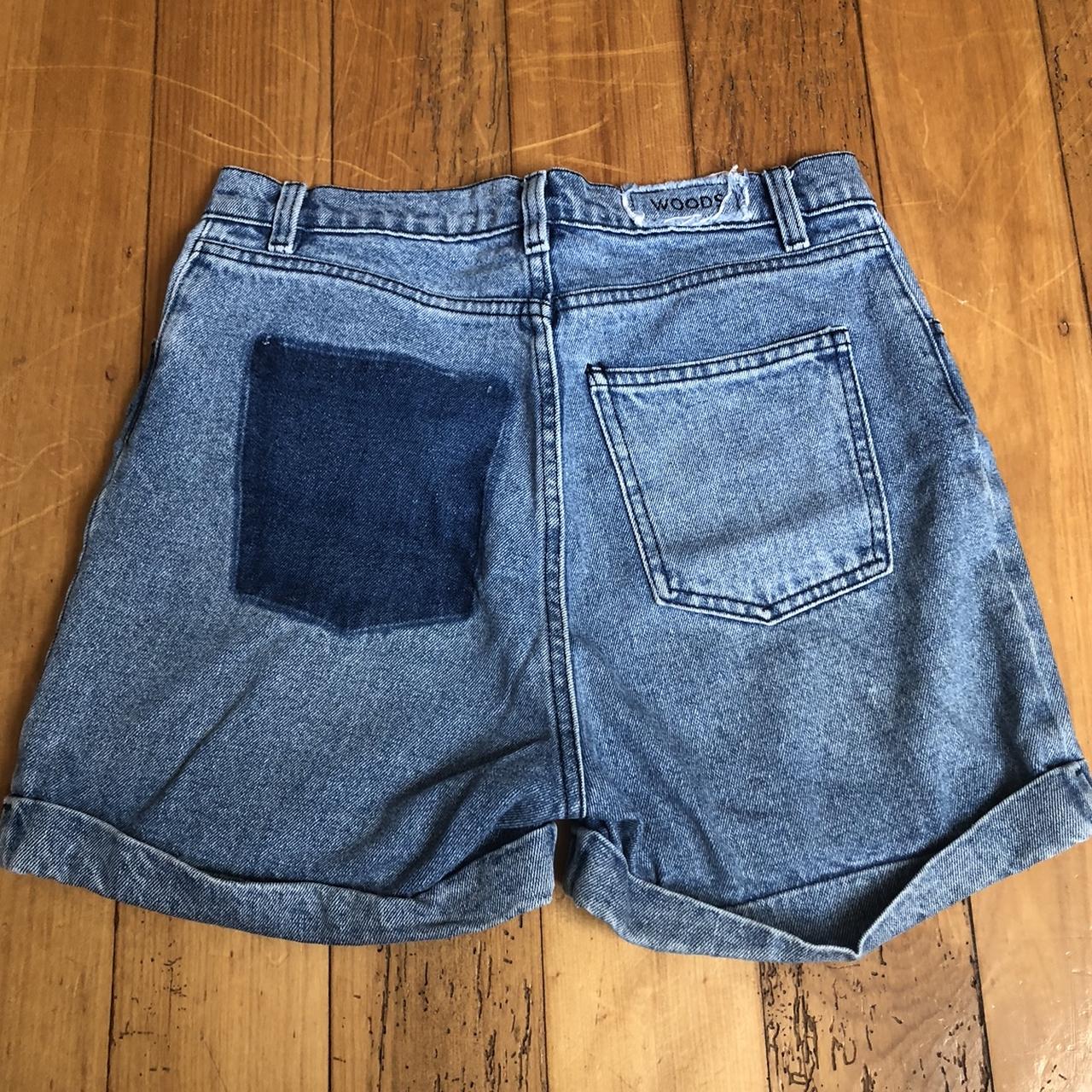 Viktoria & Woods denim shorts with worn in details -... - Depop