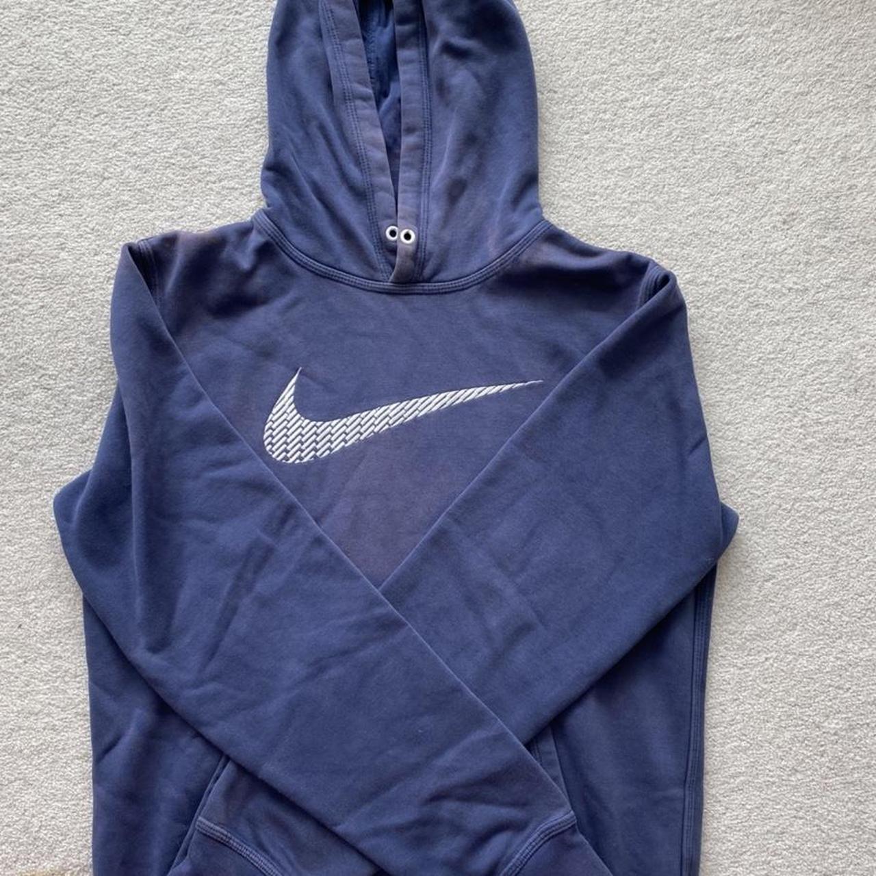 Nike Men's Navy and White Hoodie | Depop