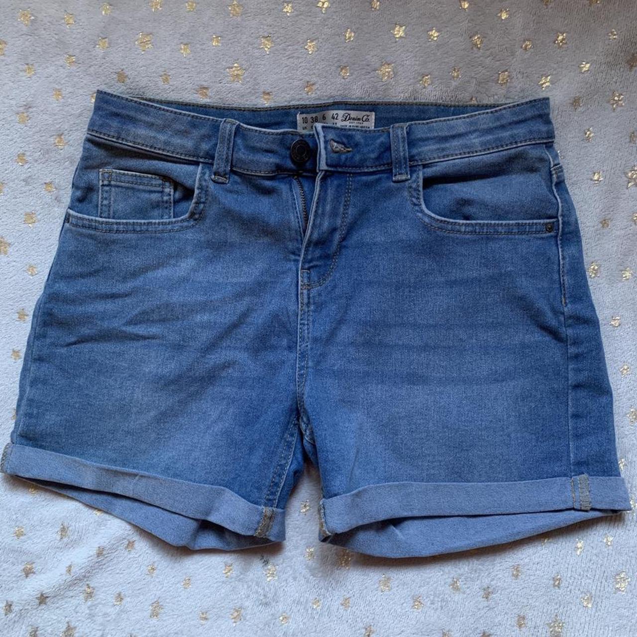 Women’s blue high waisted denim shorts, denim & co... - Depop