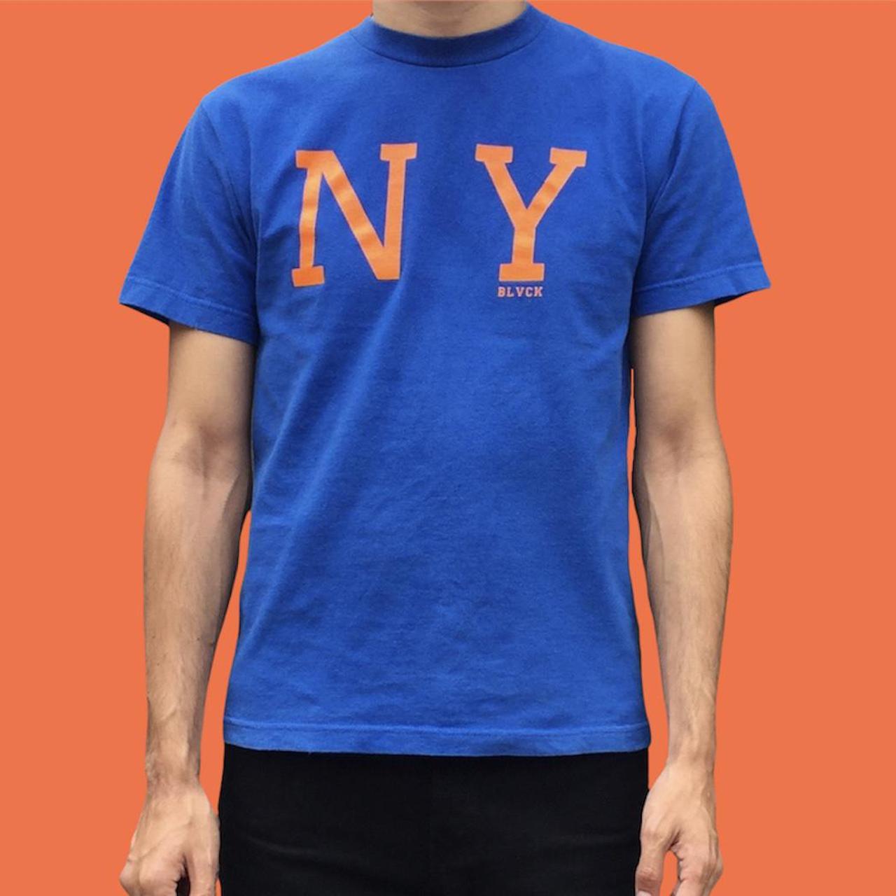Black Scale Men's Blue and Orange T-shirt