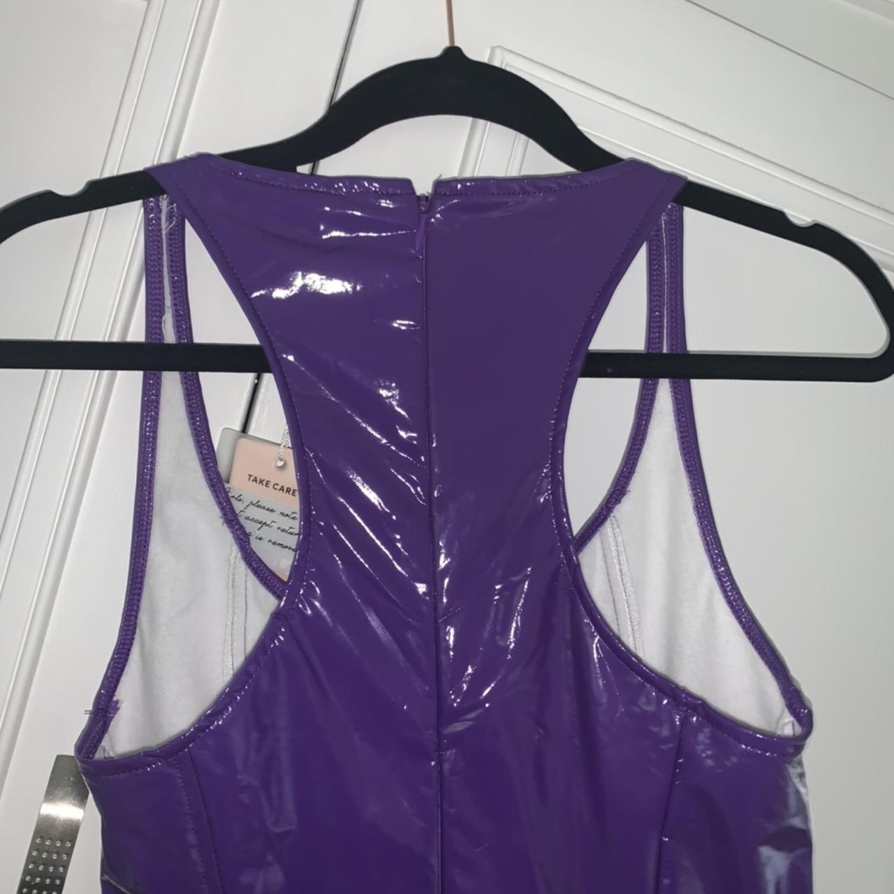 Oh Polly purple vinyl dress Brand new with tags... - Depop