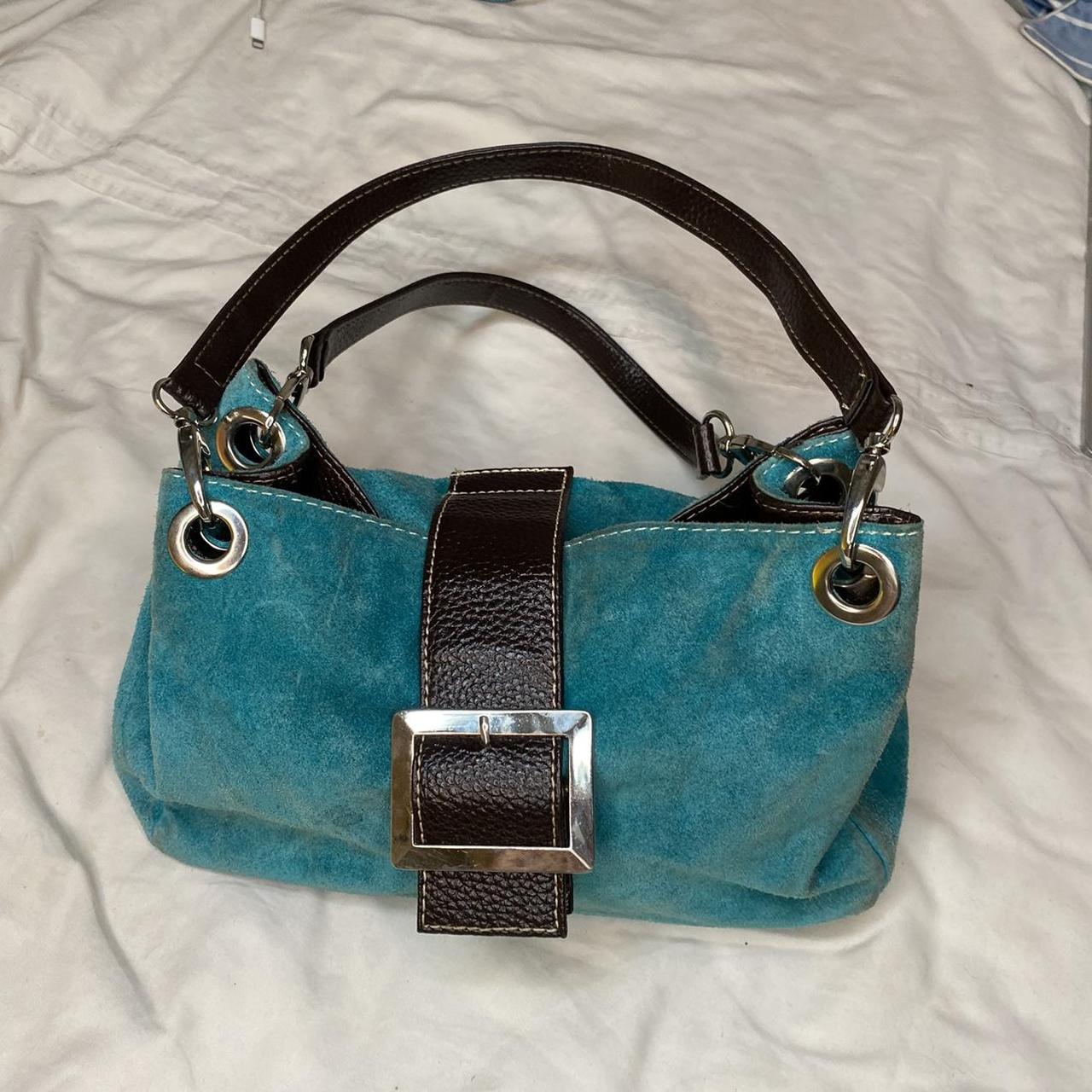 Women's Blue and Brown Bag Depop