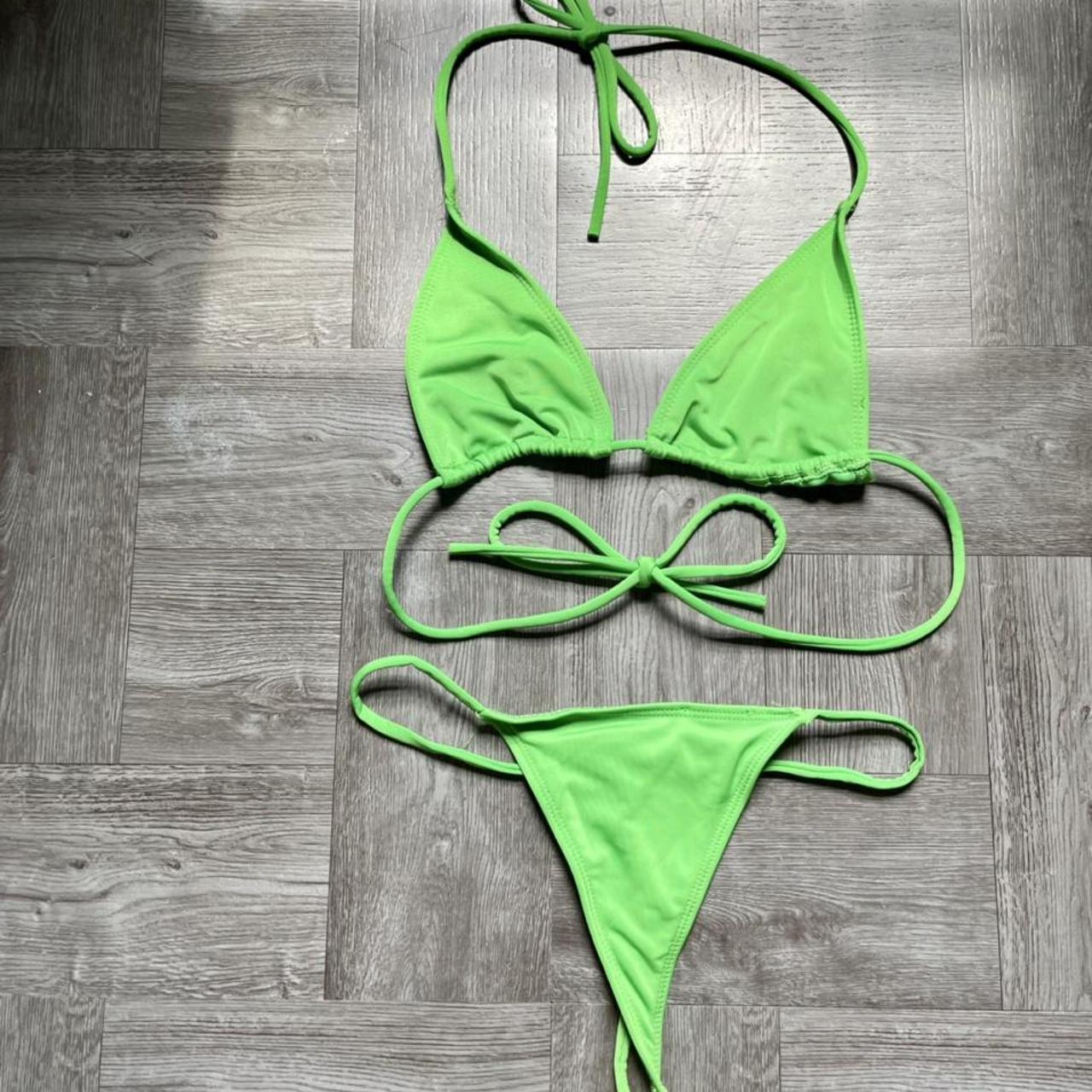 Green thong bikini! The bottom fits perfect on... - Depop