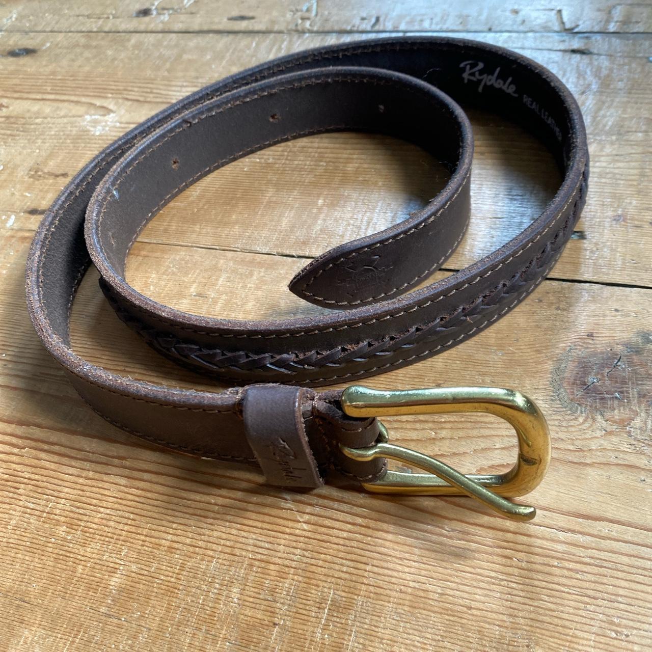 Women's Brown and Gold Belt Depop