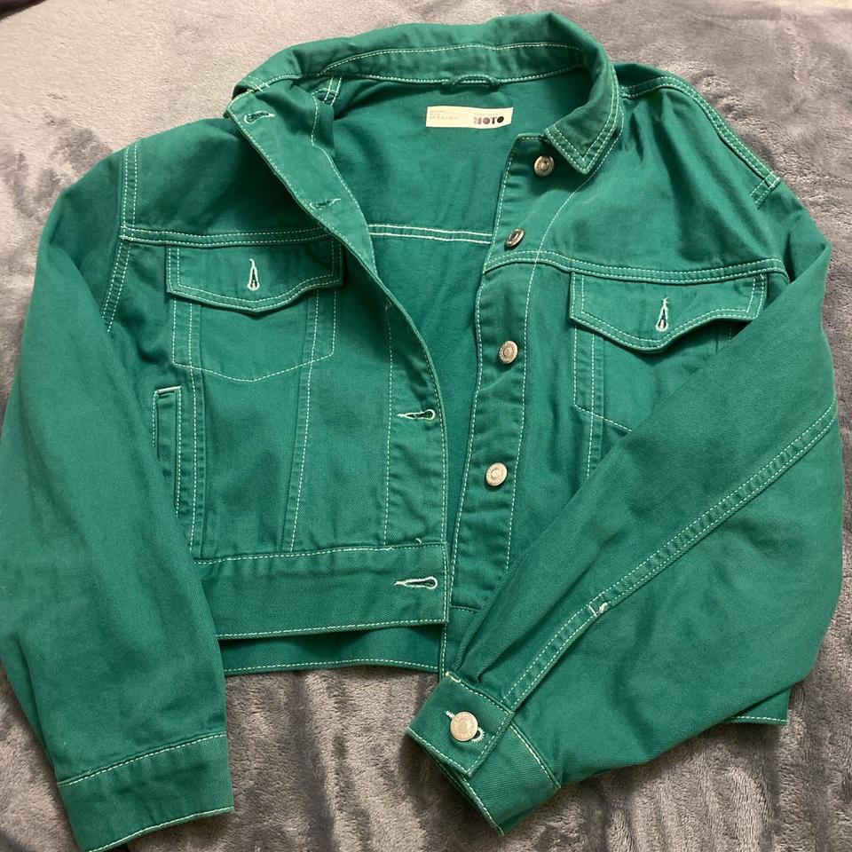 topshop green denim jacket