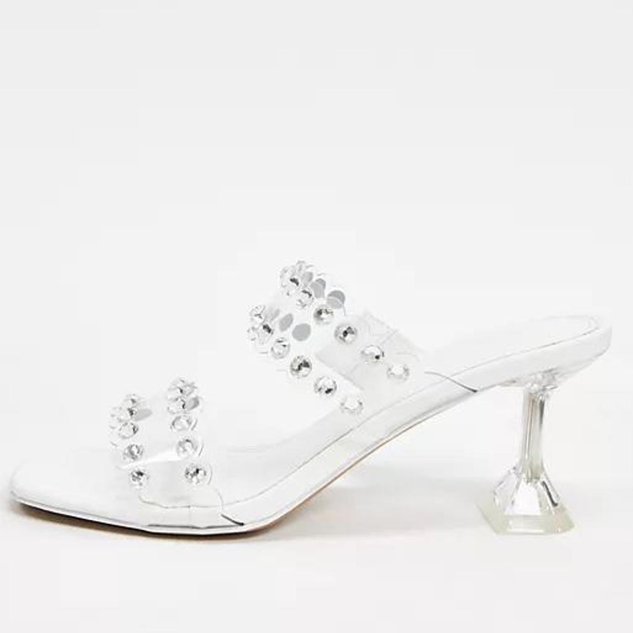 ASOS silver SALON HEROISM gem embellished heeled sandal Size 7 |  Embellished heeled sandals, Sandals heels, Sparkly heels