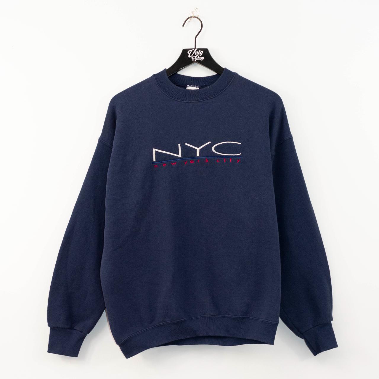 Vintage 90s NYC New York City Embroidered Sweatshirt... - Depop