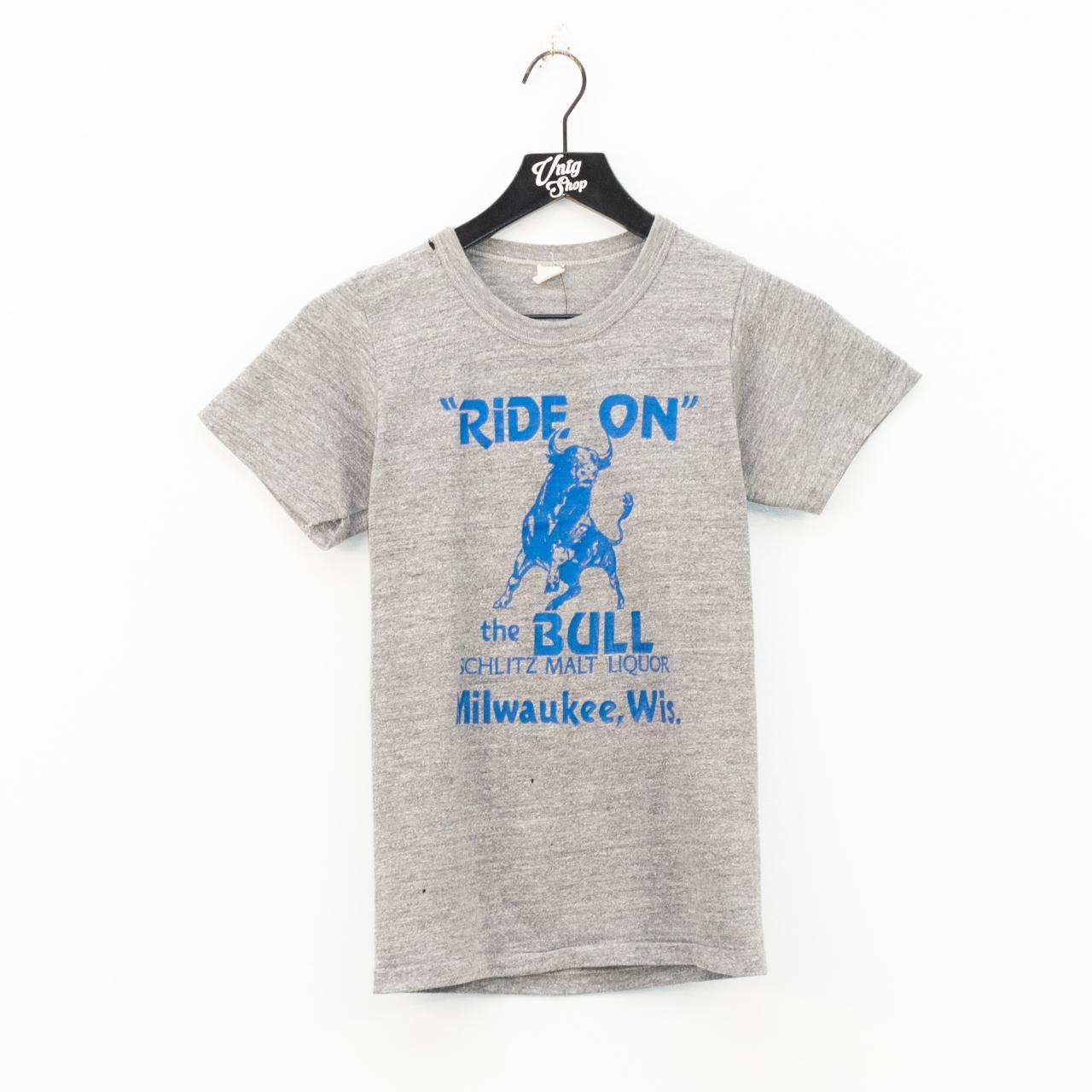 Vintage 80s Ride On The Bull Schlitz Malt Liquor... Depop