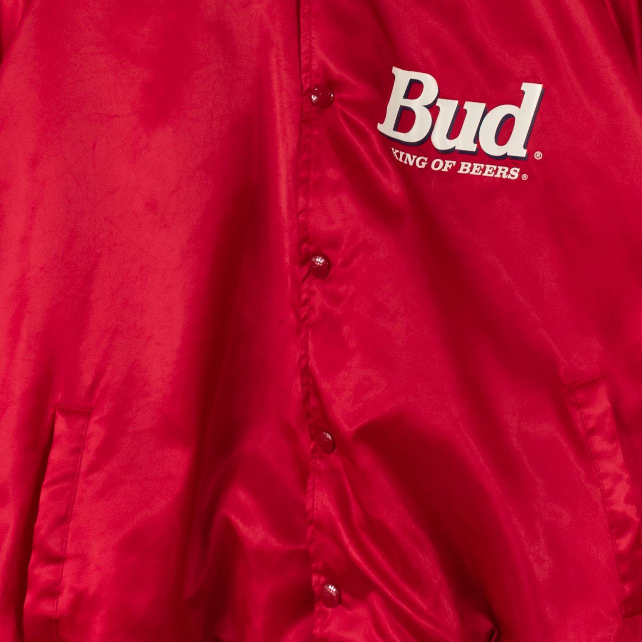 Vintage 90s Budweiser Satin Jacket Size XL *in... - Depop