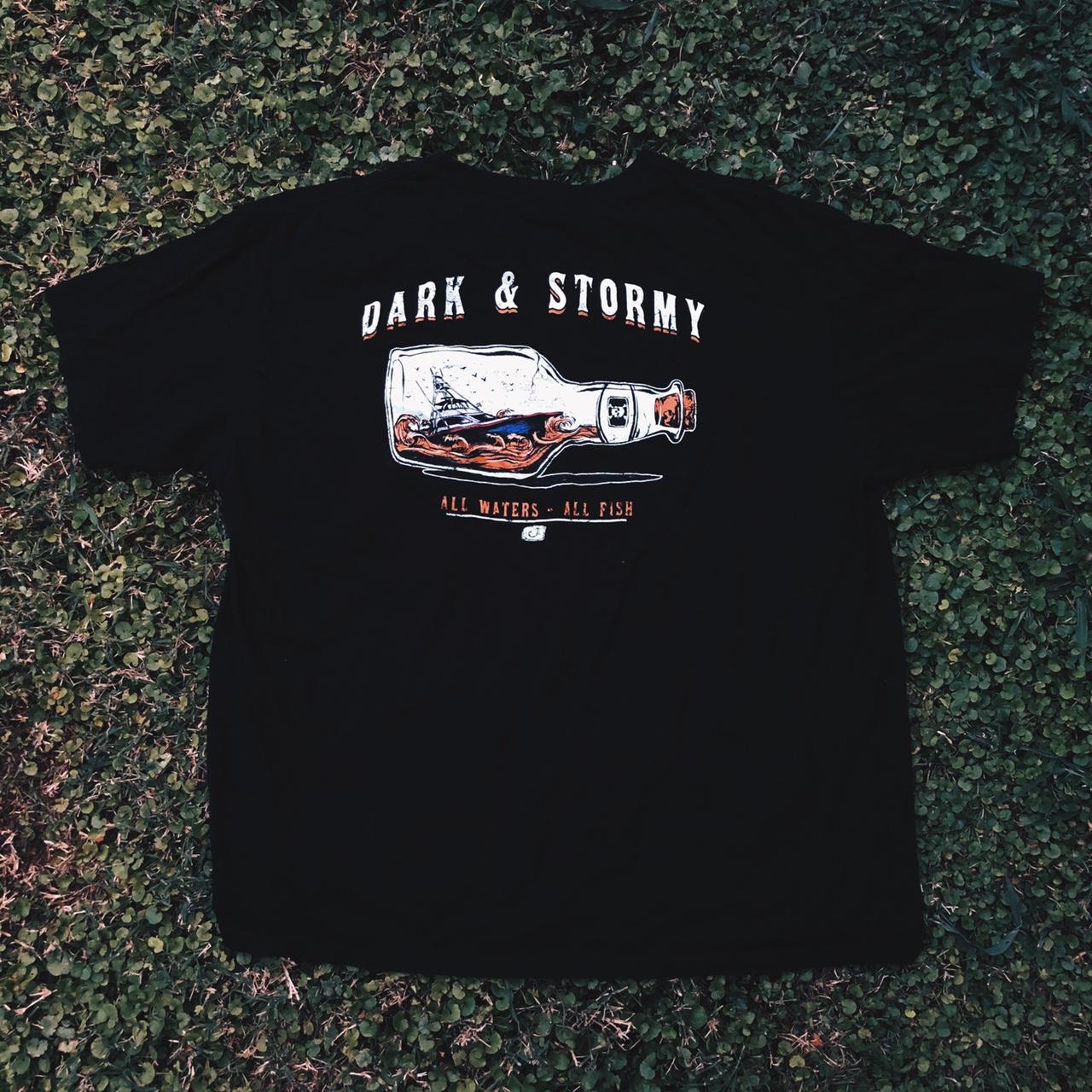 Black Avid Fishing Dark & Stormy T-shirt Size: - Depop