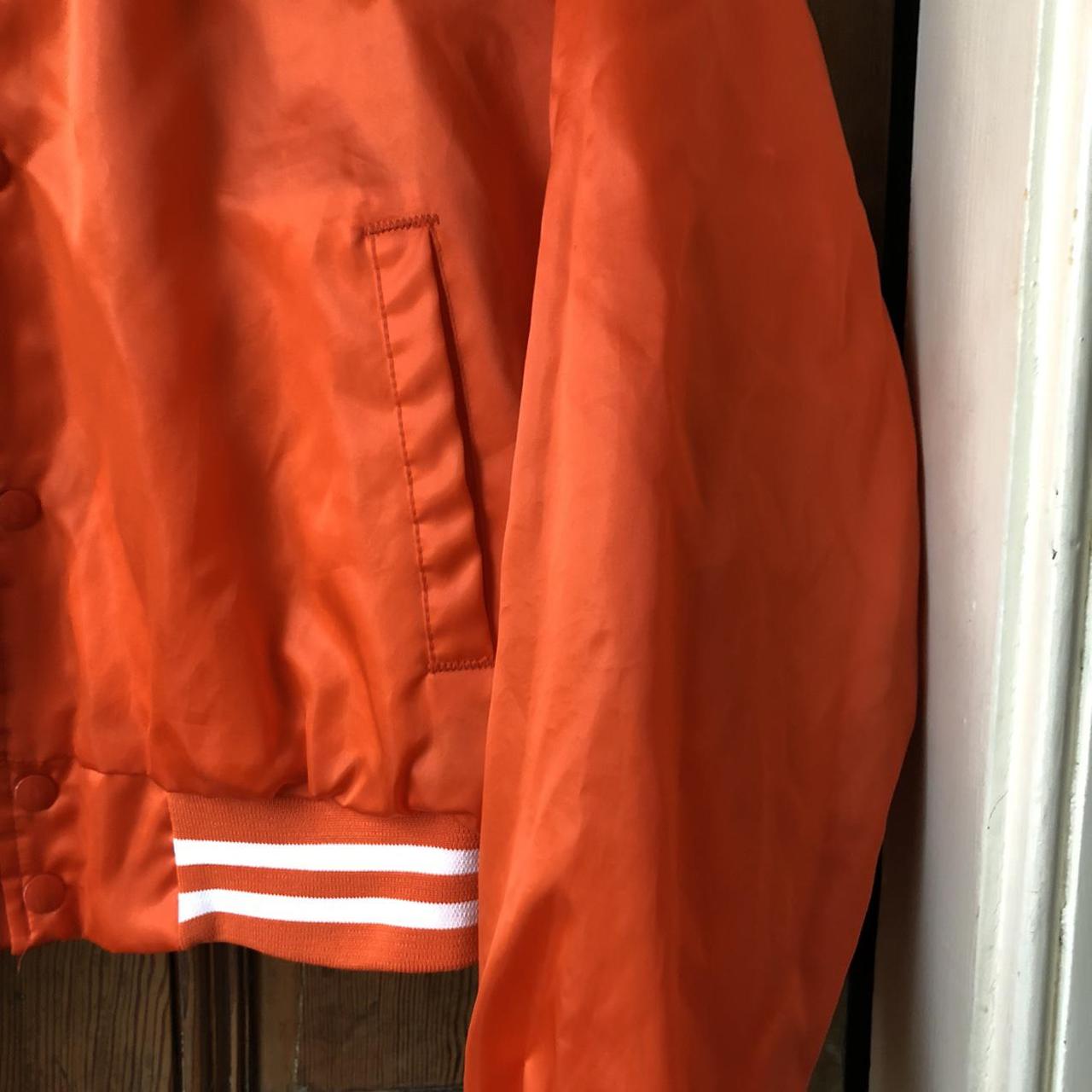 Men's Orange and White Jacket Depop