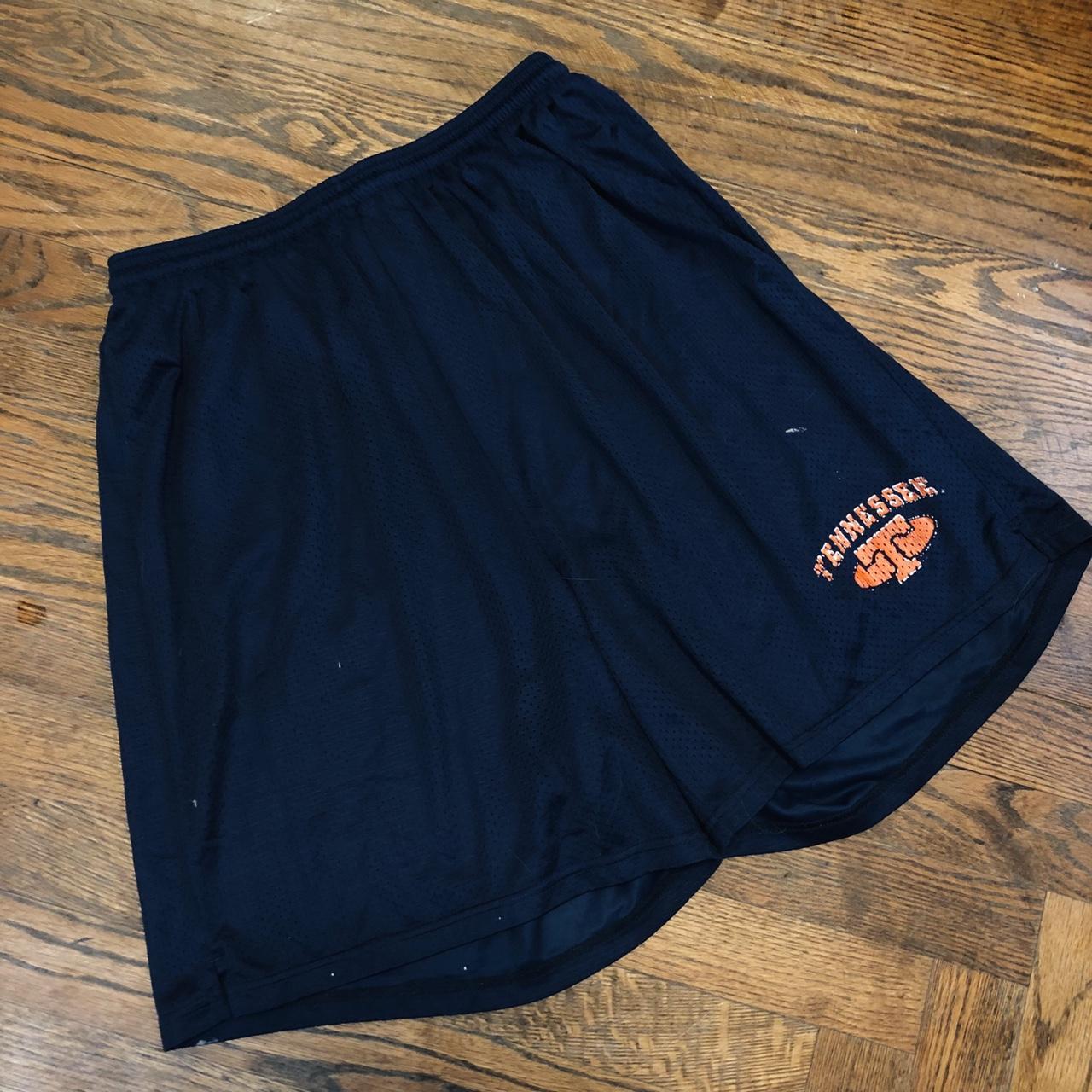 Jansport Men's Navy and Orange Shorts Depop